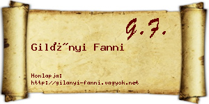 Gilányi Fanni névjegykártya