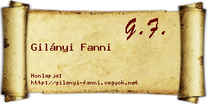 Gilányi Fanni névjegykártya